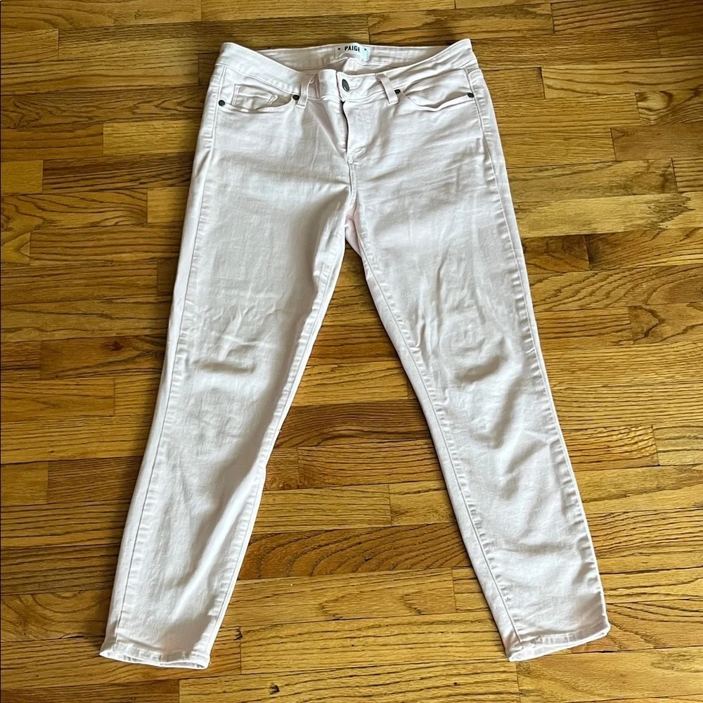 PAIGE Pale Blush Skinny Jeans